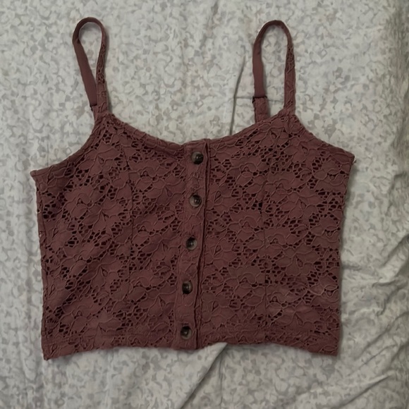 Aeropostale Small pink laced crop top - Picture 1 of 4